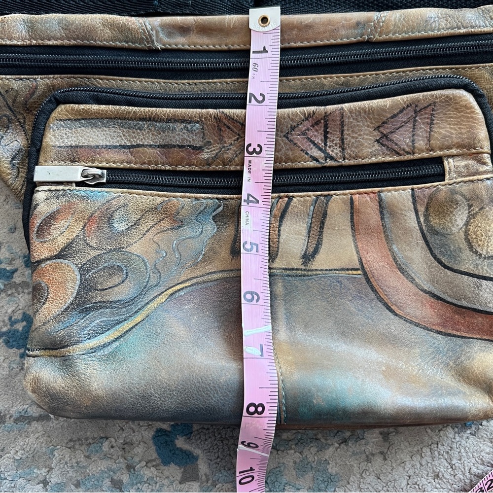 Anushka rare art to wear hand painted Leather Waist Bag - Picture 11 of 11